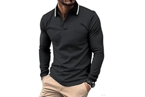 zitysport Poloshirt Langarm Herren Golf Atmungsaktives Schnelltrocknend Funktionsshirts T Shirts für Männer Sport Shirt Regular Fit Polohemd Langarmshirt Männer mit Brusttasche