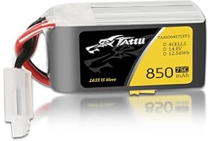 Tattu 4S Lipo Batteria 14.8V 850mAh 75C Lipo Batteria con connettore XT30 per multirotore FPV dalle dimensioni 100 a 180 UAV Drohne RC Quadrocopter