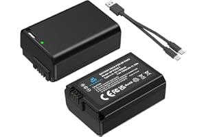 Homesuit NP-FW50 Akku Direktlade 1500mAh mit Aufbewahrungsbox für Sony A6500 A6400 A6300 A6000 A5000 A5100 zv-e10 A7 A7II A7R A7RII A7SII A7S A7R A7R2 A55 RX10 RX10II NEX-3/5/7 Kamera (2er-Pack)