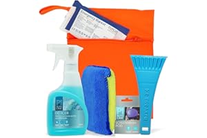 EVAQ8 Winter Car Essentials Kit For Icy Mornings Deicer - Ice Scraper - Windscreen Demister Pad - Screenwash Concentrate - Emergency Blanket