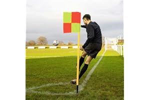 Kalindri Sports Lot de 4 Drapeaux d'angle avec Ressort pour Ballon de Football, Usage extérieur (Multicolore)