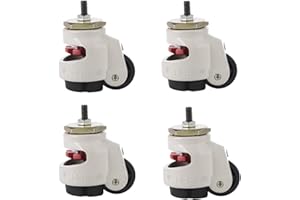 Eujgoov 4 Stück Schwerlastrollen Maschinen-Nivellierrolle Industrielle Nivellierfüße Räder Schwerlast-Nivellierungsrolle