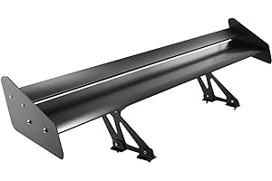 VEVOR Mophorn 53" Double deck Universal GT Wing Spoiler 135CM Lightweight Aluminum Rear Spoiler Wing Adjustable Angel Double Row Racing Trunk Spoiler BGW Drift JDM Drift Black Universal Spoiler