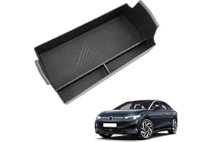 Coleya Mittelkonsole Aufbewahrungsbox Kompatibel mit VW ID.7 2024 2025, VW ID.7 Zubehör Armlehne Organizer, VW ID7 Mittelarmlehne Handschuhfach Mit Rutschfestermatte (Schwarz)