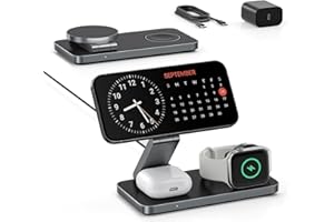 KEEPRO Cargador inalámbrico con mag-Safe, estación de Carga 3 en 1 para Apple Plegable Cargador inalámbrico inductivo para iPhone Air 17 16 15 14 13 12