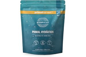 Primal Harvest Primal Hydration Boisson isotonique électrolytique, en paquets individuels pratiques, enrichie en magnésium, potassium et vitamine C, pour hommes et femmes, 30 portions