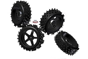 J&A Racing International Unisex's T3 Mamba Fg Modelsport Marder, Leopard & Carson Cars Wheels & Tyres Set of 4, Black, 125Mm Diameter
