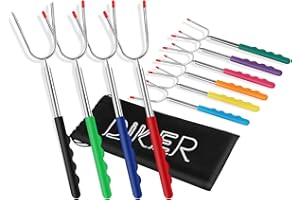 DIKER Marshmallow szpikulce do grilla, szpikulce do grilla, szpikulce do grilla, szpikulce do grilla z gorącym psem, szpikulce do grilla zestaw 10 szt. (10, kolor)