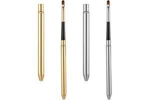 BREMOROU 2 Stück Doppelendiger Lippenpinsel lippenstift pinsel Lip Liner Konturpinsel Einziehbare Lippen Makeup Pinsel lippenbürste Lippenstift Applikator für Lippenapplikator Concealer Werkzeug Silber Gold