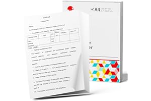 Phomemo A4 Imprimante Papier, Papier thermique blanc à séchage rapide pour imprimante thermique portable A4 M08F/P831/M832/M833/M834/M835, 8.27" x 11.69"(210mm x 297mm), 100 feuilles/boîte