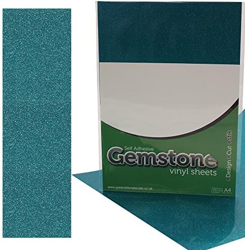 5 x A4 Self Adhesive Beryl Gemstone Metallic Glitter Sign Vinyl Sticker Art Sheets for Cardmaking & Crafts