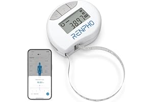 RENPHO Mètre Ruban Rétractable et Connecté avec Application Bluetooth pour Mesure du Corps, Perte de Poids, Gain de Muscle, Remise en Forme et Musculation Pouces et Centimètres