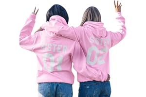Minetom Best Friends Damen Sister Pullover Hoodie Für Zwei Mädchen Beste Freunde BFF Schwester Kapuzenpullover Sweatshirt Geschenk