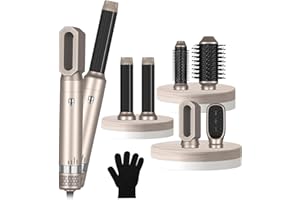 UKLISS Spazzola Asciugacapelli 6 in 1, con Ferro Arricciacapelli Automatic, Spazzola Lisciante, Spazzola ad Aria per Dare Volume ai Capelli, Lisciare, Arricciare e Asciugare