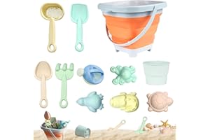 NHYDZSZ Pack of 11 Sand Toy Beach Toy Children, Beach Toy Set, Sandpit Toy with Foldable Bucket, Sand Shovel, Sand Moulds, Garden Toy for Children, Sand Toy for Girls Boys