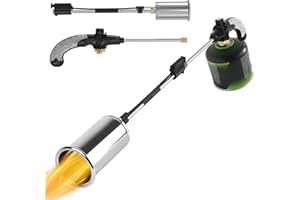 Grande bruciatore di erbacce Sondiko, bruciatore a gas per erbacce, lanciafiamme rimovibile a propano per giardino, marciapiede, ghiaccio, neve, tetto (cartuccia di gas esclusa)