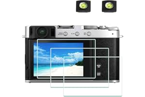 ULBTER Displayschutz schutzfolie für Fujifilm X100VI X-E4 X100V Fuji XE4 X-100V Kamera & Blitzschuh-Abdeckung, Displayschutzfolie 0,3 mm Härtegrad 9H gehärtetes Glas, kratzfest-3 Stück