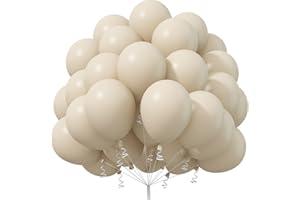 Jobkoo Luftballons Beige, 50 Stück 12 Zoll Matt Party Ballons Boho Weiß Creme, Sand Weiss Latex Luftallon, Nude Sandweiß Helium Ballon Beige Für Geburtstag Abschluss Hochzeit Verlobung Babyparty Deko