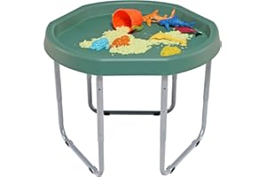 KUB® Original Hexacle Tuff Tray and Stand (Jungle Green) - UK-Made, 3 Height Adjustable - Indoor/Outdoor - Sand Pit, Water Table for Kids - Versatile 2 Way Play With or Without Stand