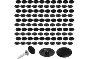 FunWorth 100 Piezas de cubiertas de tornillo, Phillips 12 mm para Tornillos, de 7-8 mm Tapas de Tornillos para Muebles Cubiertas Protectors, Impermeable Protección contra la Corrosión(Negro-100piezas)