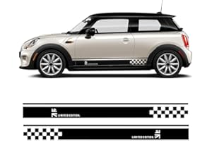 DSYCAR 1Pair Car Side Door Skirt Sticker Decalcomanie Vinile Decalcomania per auto Accessori-styling per MINI Cooper R50 R52 R53 R56 R57 R58 R59 F55 F56 F54 F60 R60 R61 (Rosso)