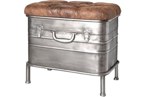 HAKU FURNITURE HAKU Möbel Ławka metalowa, antracytowo-brązowa, szer. 51 x gł. 34 x wys. 48 cm