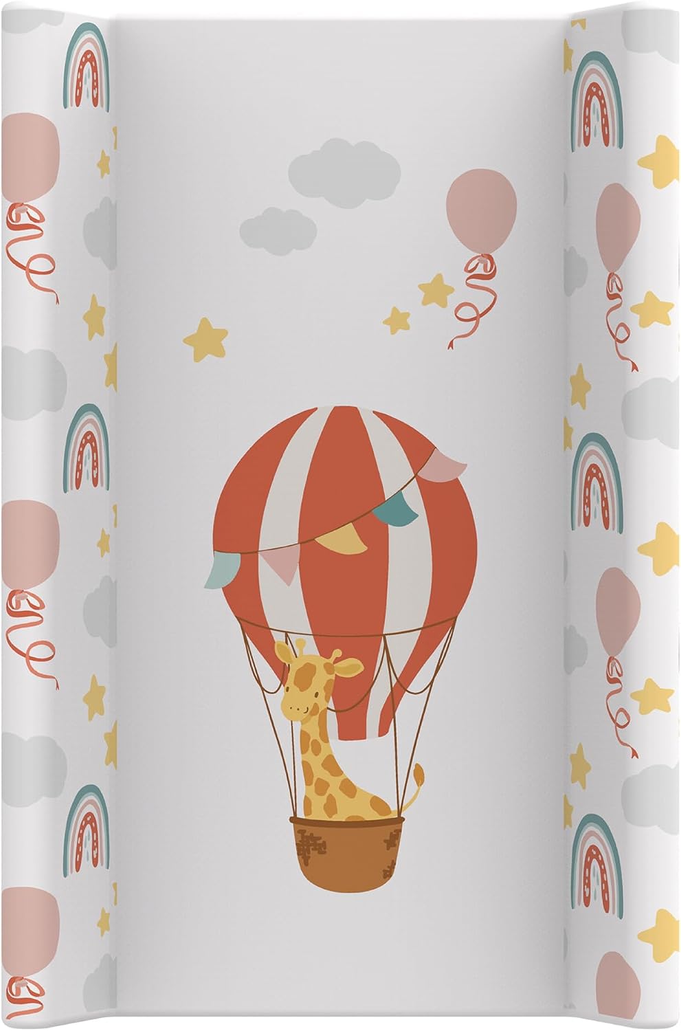 Kikido Changing Mat 50x70 - Hot Air Balloon - Anti-Roll Baby Changing Pad - Universal Mat with Safety Edges, Easy to Clean and Waterproof 70x50 cm