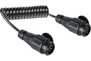 ETUKER Anhänger Verlängerungskabel Max. 2M Anhangerkabel 13 Polig Spiralkabel 12v Kabel 13-13 poliger Anhänger Stecker