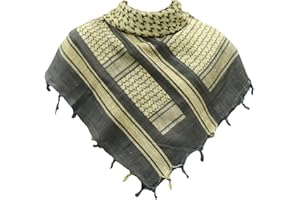 SHOPUKASA Cotton Shemagh Tactical Military Scarf Palestine Scarf Keffiyeh Head Neck Wrap gifts for Men & Women + Paper Bag