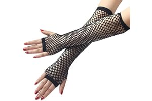 Elegance-go Guantes largos de rejilla, Guantes de Rejilla Guantes sin Dedos de Novia guantes largos Guantes de redecilla para mujer noche club Fiesta manoplas（rosa）