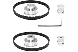 Befenybay 2Kit 2GT - Polea sincronizada de aluminio para rueda síncrona con 2 piezas de longitud 200 mm de ancho 6 mm de correa (20-48T-5B-6)