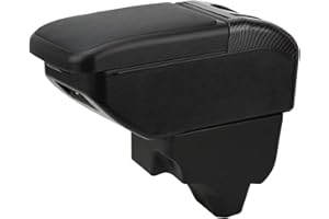 YJYWZH Compatible with Peugeot 2008 Accoudoirs Peugeot 208 2019-2024 Accoudoirs Noir Cuir Voiture Accoudoir Double Couche Centre Consoles Boîte de Rangement