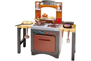 Jouets Ecoiffier - 1693 - La Pizzeria Avec Son Tabouret et Coin Cuisine - Jouet Imitation - 32 Accessoires Inclus - Dès 18 Mois - Fabriqué en France