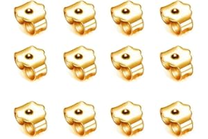 EUJEBEDA 24 PCS/12 Paires Fermoirs de boucles d'oreilles à tige en sterling 925 en forme de papillon,Or Bouchon de Boucle d'oreille Bouchon de Boucle d'oreille Papillon Fermoir Boucles d'oreilles
