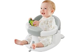 GOTOF Baby Bath Seat for Babies: Non-Slip Infant Bathtub Chair with Suction Cups, Safe & Comfortable Baby Bath Support, Ideal for Sitting Up, Easy to Clean, Stable Design, Grey (6-12 Months)