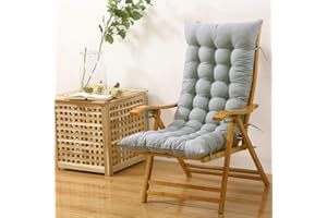 XFXDBT Coussin De Chaise Longue Soutien du Haut du Dos,épais Extra Large Coussin De Fauteuil Relax Coussin Bain De Soleil Rocking Chair Coussin Jardin Coussin-Gris 48x120cm
