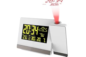 Technoline trådlös projektionsväckarklocka WT549 med LED-färginställning vit 14,7 x 4,2 x 9,2 cm