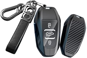 HIBEYO keyless etui na kluczyki samochodowe pasuje do Peugeot 301-307-308-508, pokrowiec, etui ochronne na klucze do Citroen C4L-C5-XR-DS3 do Opel Grandland X, skrzynka na klucze, pęk kluczy, kolor czarny