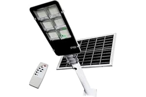 MAKA CHANGE YOUR LIFE QUALITY MAKA Lampione con Pannello Solare Monocristallino Led Esterno con Palo Telecomando Leds Impermeabile Ip66 Faro Luce Fredda 6500K 12 Ore Autonomia Sensore Crepuscolare Stradale Giardino (400W)