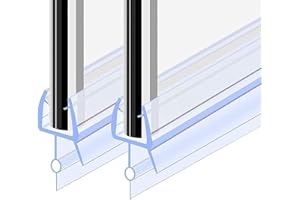 Joint de Portede Douche 100CM 2PCS pour vitre 4-6mm, GOLDGE Joint d'étanchéité Cabine Douche Barrière de Pliable, Joint de Rechange en Verre Droit/Courbe