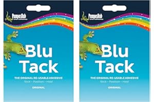 PAMPASHUB Blu Tack - 2 Pack Original Reusable Adhesive Putty, 60g, Non-Toxic Multipurpose Mounting Tack for Home Office School