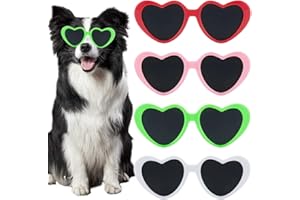 PBAHAUP Lunettes pour chien Lunettes soleil pour chien faciles à porter, 4 pièces Protection des yeux pour chiens taille moyenne à grande, Lunettes soleil pour chien en forme cœur pour chiens