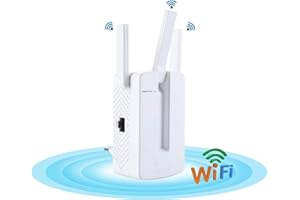 KuWFi AC1200 WiFi Extender Long Range Dual Band WiFi Access point, Broadband/Wi-fi Extender, 1200Mbps Wireless Signal Repeater, 2 Ethernet Port, Access Point, Wi-Fi Bridge, UK Plug