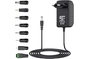 AC-adapter 12 V 2 A strömförsörjning AC 220 V till DC 12 V 500 mA 1 000 mA 1 500 mA 2 000 mA effektförare 5,5 mm med 8 DC-kon