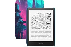 Amazon Kindle Paperwhite Kids (neueste generation) – Größeres, blendfreies 7-Zoll-Display – Mit Kindle lesen Kinder durchschnittlich mehr als mehr als 45 Minuten – 16 GB – Cyber-Skyline-Design