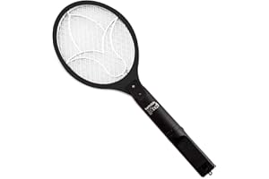 kwmobile Elektryczna łapka na muchy - Elektryczna rakieta do zabijania komarów - Mała czarna rakieta - Rakieta Owad z uchwytem