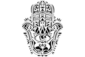 Ideen mit Herz - Plantilla de plástico a láser, DIN A4, para diseño textil, decoración de pared, ventanas, papel, libro de recortes, para niños, manualidades, artesanía, (mano de Fátima)