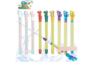 SHENGOU Pistolet à Eau,Fusils à Eau,Jouet D’Eau Canon à Eau,Pistolet à Eau Enfant,Jet d'eau pour Enfants,Longue Portée Pistolets Water Blaster Mousse (9PCS)