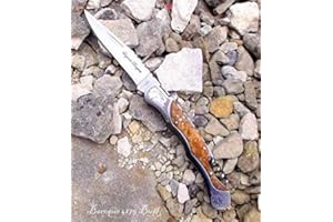 LAGUIOLE ARTISAN Laguiole Bougna France 4175 - Coltello tascabile in stile barocco, realizzato a mano, in radica e legno di rosa