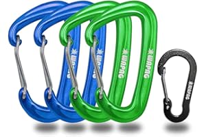 WAPAG - Mosquetón Resistente y Ligero de Aluminio en Forma de D, 1200 kg, para Camping, Senderismo, Exterior, Hamaca, pequeño mosquetón para Llavero